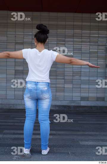 Whole Body Woman T poses White Casual Slim Standing Street photo references