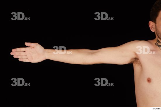 Arm Man White Nude Slim Studio photo references