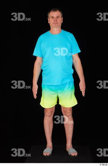 Whole Body Man Shirt Shorts Chubby Standing Studio photo references