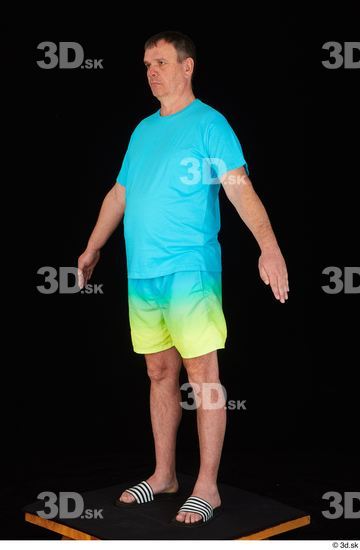 Whole Body Man Shirt Shorts Chubby Standing Studio photo references