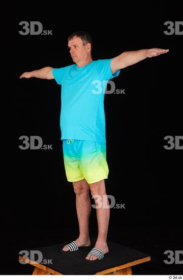 Whole Body Man T poses Shirt Shorts Chubby Standing Studio photo references