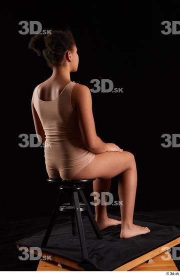 Whole Body Woman Black Underwear Average Sitting Studio photo references