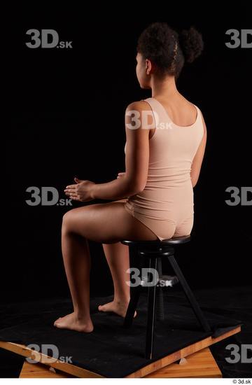 Whole Body Woman Black Underwear Average Sitting Studio photo references
