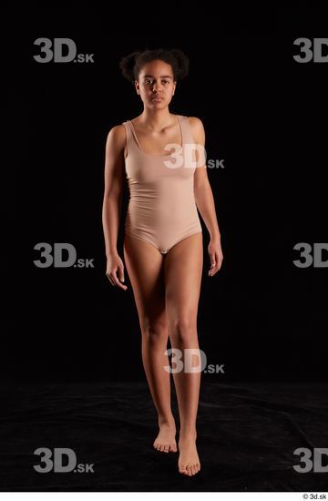 Whole Body Woman Black Underwear Average Walking Studio photo references