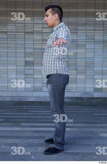 Whole Body Man T poses White Casual Slim Standing Street photo references