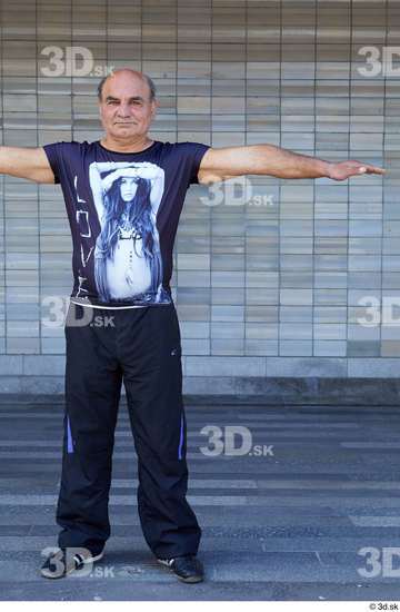 Whole Body Man T poses White Sports Average Standing Street photo references