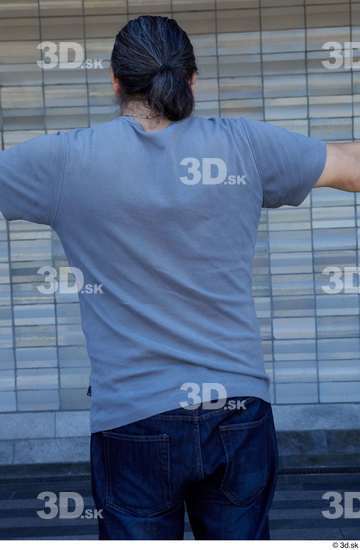Upper Body Man White Casual Chubby Street photo references