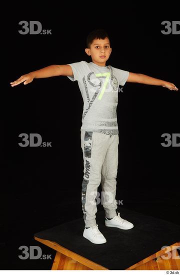 Whole Body Man T poses White Shirt Slim Standing Studio photo references