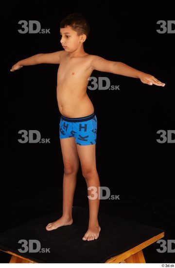 Whole Body Man T poses White Underwear Slim Standing Studio photo references