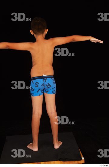 Whole Body Man T poses White Underwear Slim Standing Studio photo references