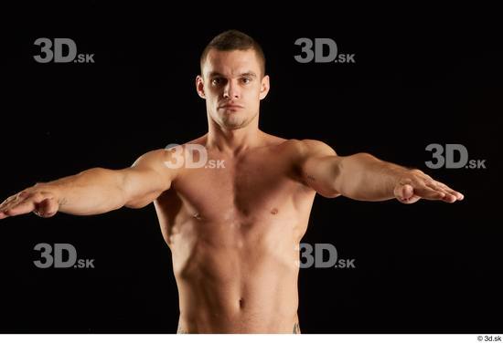 Man White Athletic Male Studio Poses