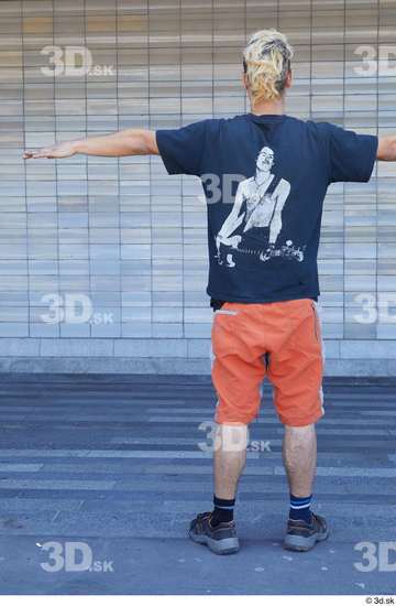 Whole Body Man T poses White Sports Slim Standing Street photo references