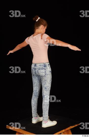 Woman White Slim Female Studio Poses