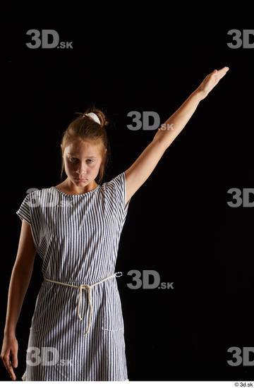 Woman White Slim Female Studio Poses