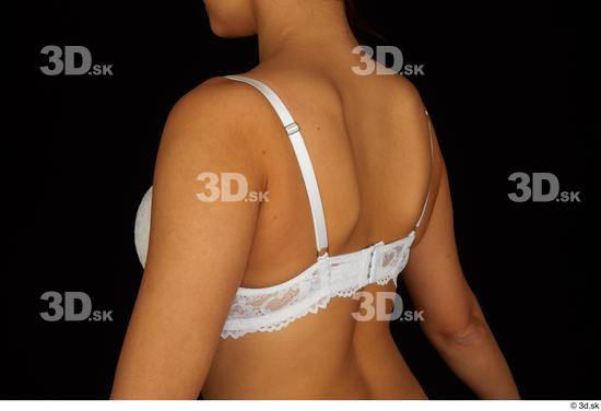 Chest Woman White Underwear Bra Average Studio photo references