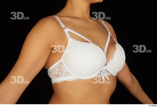 Chest Woman White Underwear Bra Average Studio photo references