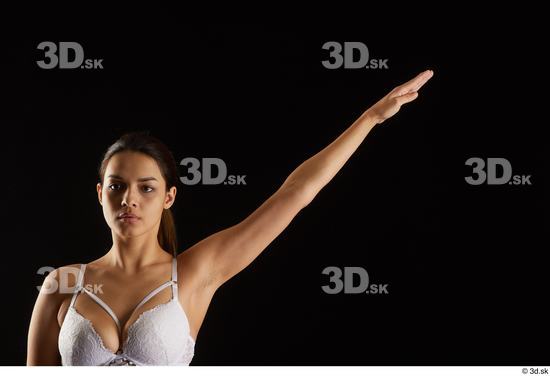 Arm Woman White Underwear Average Studio photo references
