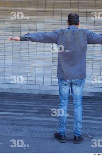 Whole Body Man T poses White Casual Slim Standing Street photo references