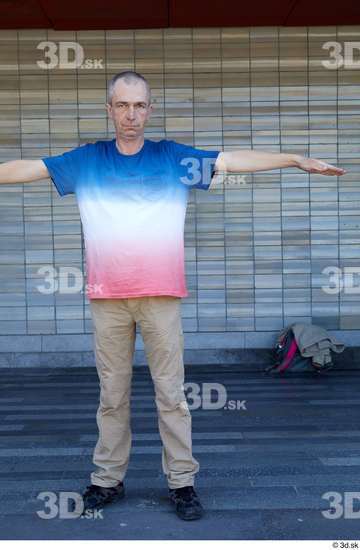 Whole Body Man T poses White Casual Slim Standing Street photo references