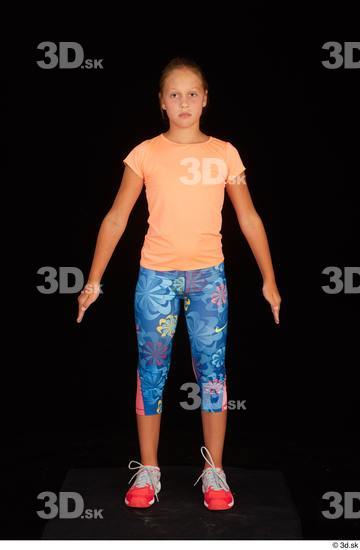 Whole Body Woman Sports Shoes Shirt T shirt Average Standing Leggings