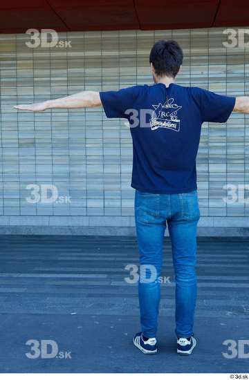 Whole Body Man T poses White Casual Slim Standing Street photo references