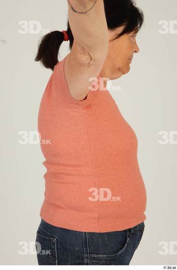 Upper Body Woman White Casual Chubby Street photo references