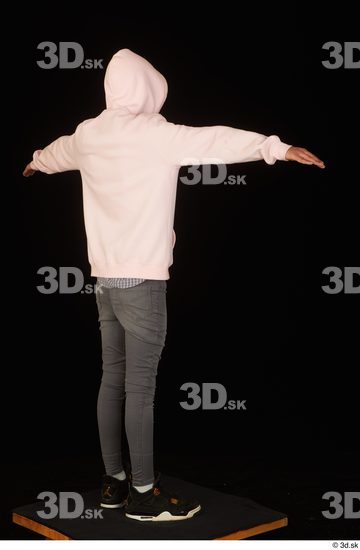 Whole Body Man T poses White Casual Shoes Jeans Slim Standing Studio photo references