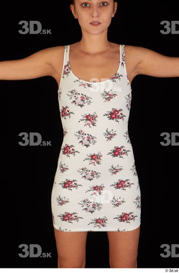 Katy Rose dressed trunk upper body white dress  jpg