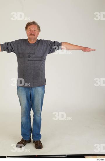 Whole Body Man T poses White Casual Chubby Standing Street photo references