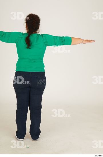 Whole Body Woman T poses White Casual Chubby Standing Street photo references