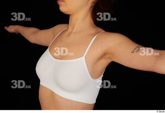 Breast Woman White Underwear Bra Average Studio photo references