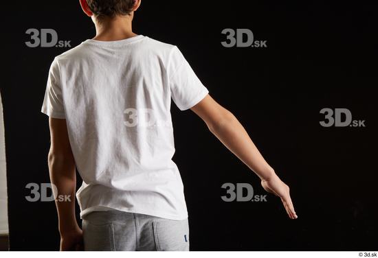 Arm Back Man White Sports Shirt T shirt Studio photo references