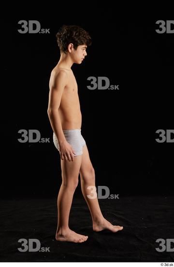 Whole Body Man White Underwear Walking Studio photo references