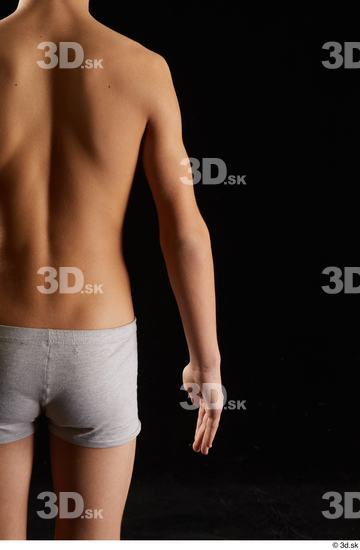 Arm Back Man White Underwear Studio photo references