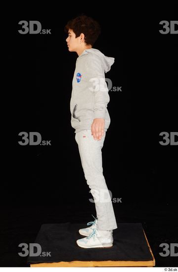 Whole Body Man White Sports Sweatsuit Slim Standing Studio photo references