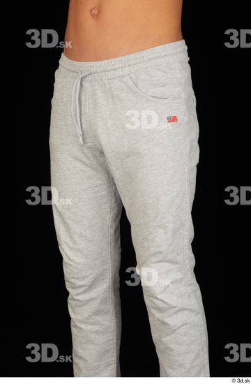 Thigh Man White Sports Sweatsuit Slim Studio photo references