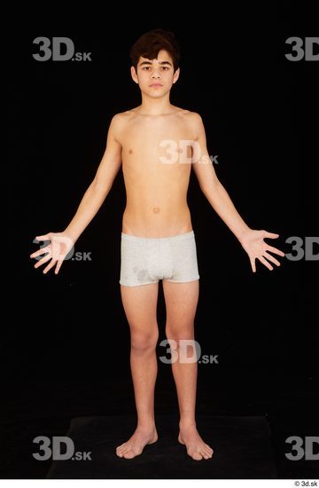 Whole Body Man White Underwear Slim Standing Studio photo references