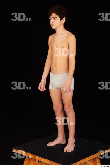 Whole Body Man White Underwear Slim Standing Studio photo references