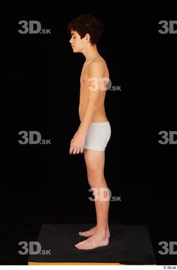 Whole Body Man White Underwear Slim Standing Studio photo references