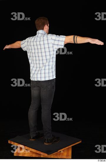 Whole Body Man T poses White Casual Shoes Shirt Jeans Average Standing Studio photo references