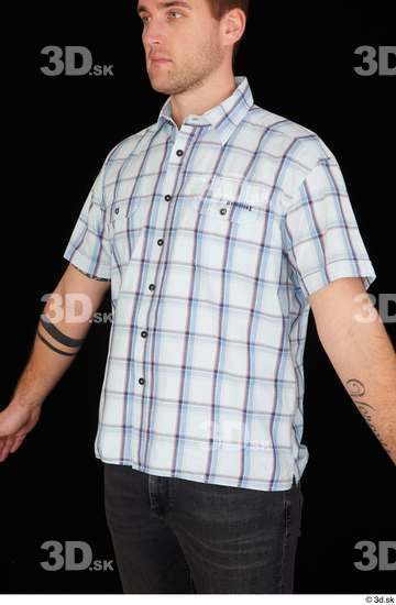 Upper Body Man White Casual Shirt Average Studio photo references