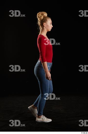 Woman White Slim Female Studio Poses