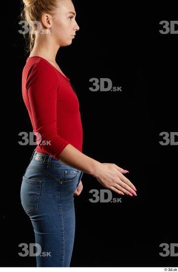 Woman White Slim Female Studio Poses