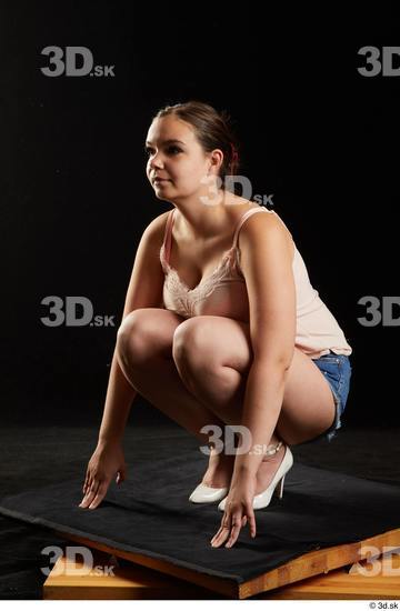 Woman White Chubby Female Studio Poses