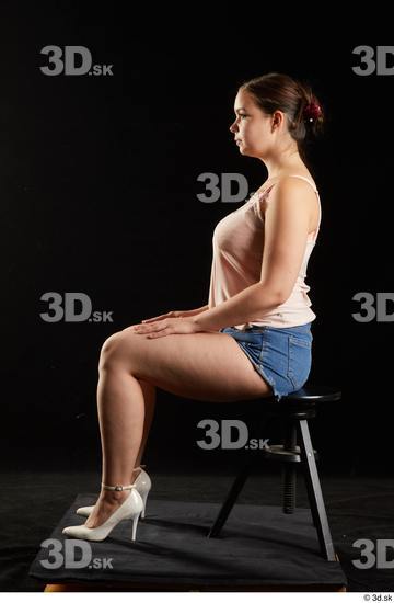 Woman White Chubby Female Studio Poses