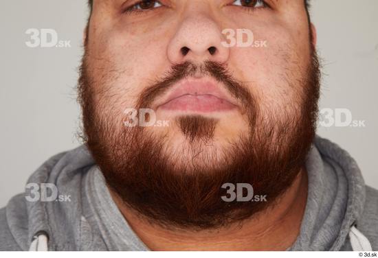 Mouth Man White Casual Overweight Bearded Street photo references