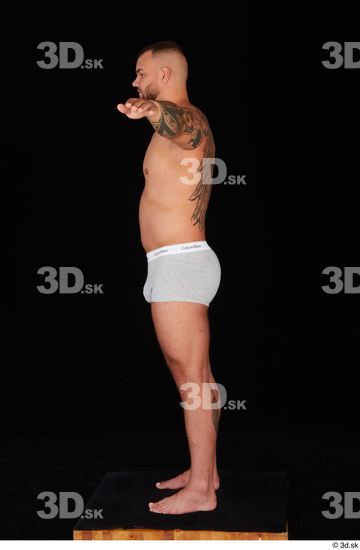 Whole Body Man T poses White Underwear Muscular Standing Studio photo references