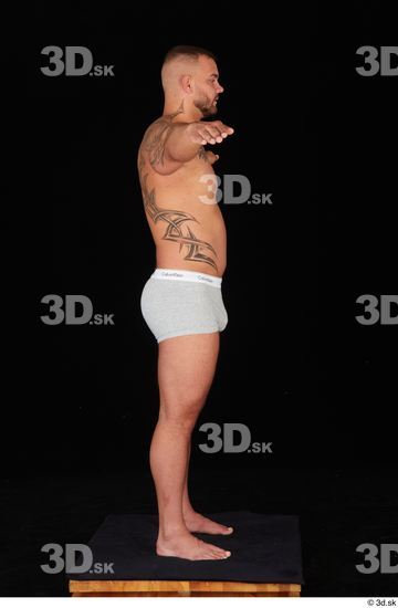 Whole Body Man T poses White Underwear Muscular Standing Studio photo references