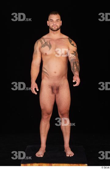 Whole Body Man White Nude Muscular Standing Studio photo references