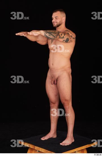 Whole Body Man White Nude Muscular Standing Studio photo references